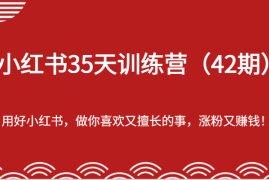 小红书35天训练营（42期）-用好小红书，做你喜欢又擅长的事，涨粉又赚钱！