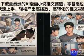 当下流量暴涨的AI漫画小说推文赛道，零基础也能快速上手，轻松产出高播放、高转化的推文视频