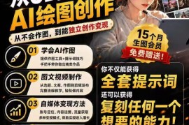 抖音10W粉丝博主的AI绘图教学，从0到精通AI绘图创作，从不会作图到能独立创作变现