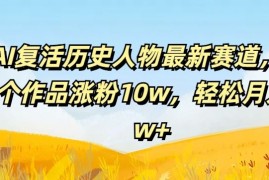 AI复活历史人物最新赛道，54个作品涨粉10w，轻松月入2w 【揭秘】