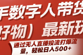 快手数字人带货（好物）最新玩法，通过无人直播投流打爆流量，轻松日入500 