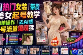 AI热门女装带货丨美女起号教学，简单操作，去AI感，起号流量嘎嘎猛