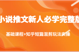 小说推文新人必学完整版，基础课程 知乎短篇混剪玩法实操