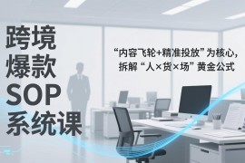 跨境爆款SOP系统课，“内容飞轮 精准投放”为核心，拆解“人×货×场”黄金公式