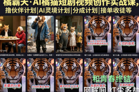 橘霸天·AI橘猫短剧视频创作实战课，撸伙伴计划|AI灵境计划|分成计划|接单收徒等