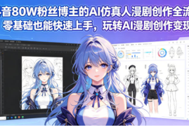 抖音80W粉丝博主的AI仿真人漫剧创作全流程，零基础也能快速上手，玩转AI漫剧创作变现
