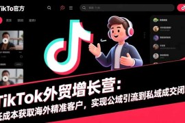 TikTok外贸增长营：低成本获取海外精准客户，实现公域引流到私域成交闭环