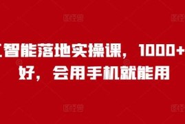 人工智能落地实操课，1000 人说好，会用手机就能用