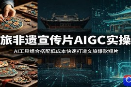 文旅非遗宣传片AIGC实操课：AI工具组合搭配低成本快速打造文旅爆款短片