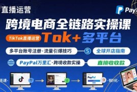 跨境电商线上课，TikTok 直播运营   多平台账号注册   PayPal 万里汇实操教程