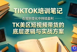 视界跨境TIKTOK4月17培训笔记，在规则变化中持续盈利，TK美区短视频带货的底层逻辑与实战方案【文档】