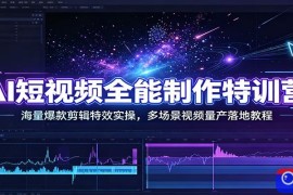AI短视频全能制作特训营：海量爆款剪辑特效实操，多场景视频量产落地教程