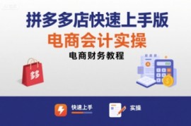 拼多多店快速上手版电商会计实操-电商财务教程