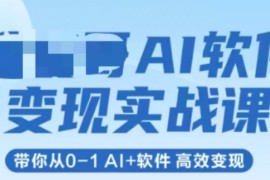 AI软件变现实战课，带你从0-1 Al 软件 高效变现