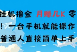 手机挂G撸金，零门槛项目，一台手机就能操作，月入几K，小白普通人直接简单上手