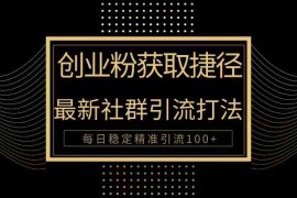 （10040期）创业粉捷径！最新被动引流方法大揭秘，实现每日100 精准引流