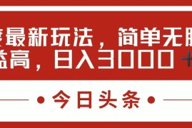 （11582期）今日头条新玩法，简单粗暴收益高，日入3000 