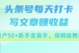 头条号每天打卡写文章赚收益，日产50 新手变高手，保姆级教程