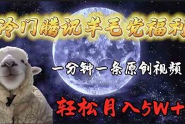 （9758期）冷门腾讯羊毛党福利，1分钟中一条原创视频，轻松月入50000 