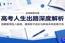 高考人生出路深度解析：拆解教育投入困局，理清孩子成长与家庭未来发展方向