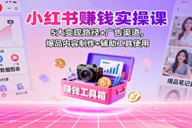 小红书赚钱实操课：5大变现路径 广告渠道，爆品内容制作 辅助工具使用
