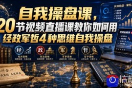 自我操盘课，20节视频直播课教你如何用经政军哲4种思维自我操盘