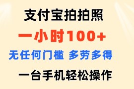 （11584期）支付宝拍拍照 一小时100  无任何门槛 多劳多得 一台手机轻松操作