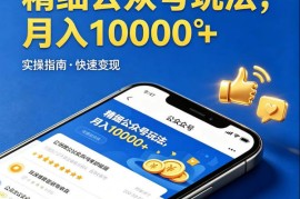 精细化公众号玩法，我们给你提供文章，你来负责发布，收益可观，月入1W 【揭秘】