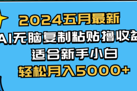 （10578期）2024五月最新AI撸收益玩法 无脑复制粘贴 新手小白也能操作 轻松月入5000 
