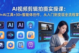 （17818期）AI 视频剪辑拍摄实操课：10 AI工具 30 智能体创作，从入门到变现全流程掌握