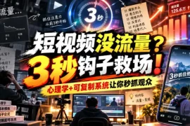 【无水印】短视频没流量？3秒钩子救场！心理学 可复制系统让你秒抓观众【原创双语字幕】