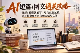 AI短篇 网文通关攻略-更新0921：看懂就能写、写完就能过稿，让写作变现不再依赖天赋与文笔