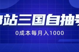 B站三国自抽号项目，0成本纯手动，每月稳赚1000 
