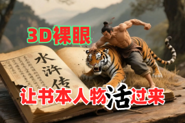 书本人物裸眼3D视频，一条视频收益过千，保姆级教程