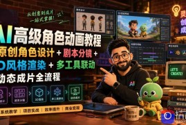 AI高级角色动画教程｜原创角色设计 剧本分镜 3D风格渲染 多工具联动动态成片全流程【中英字幕】