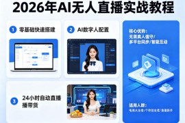 2026年AI无人直播实战教程，零基础也能快速搭建AI数字人无人直播间，实现24小时自动直播带货