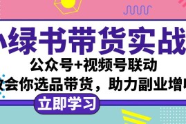 （12848期）小绿书AI带货实战营：公众号 视频号联动，教会你选品带货，助力副业增收