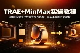 TRAE MinMax实操教程：3D数字视频完整制作流程，零成本复刻产品视频