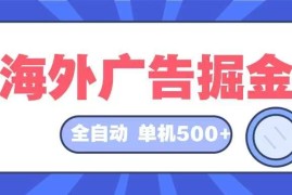 （12996期）海外广告掘金 日入500  全自动挂机项目 长久稳定