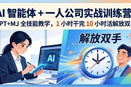 （17834期）AI 智能体   一人公司实战训练营：GPT MJ 全技能教学，1 小时干完 10 小时活解放双手