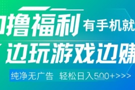 全网首发，0撸福利，有手就行随时随地做 纯净无广告，边玩游戏边挣钱，轻松日入5张 【揭秘】