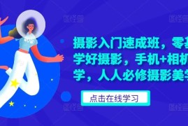 摄影入门速成班，零基础轻松学好摄影，手机 相机摄影教学，人人必修摄影美学