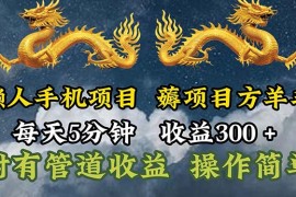 （11600期）懒人手机项目，每天5分钟，每天收益300 ，多种方式可扩大收益！