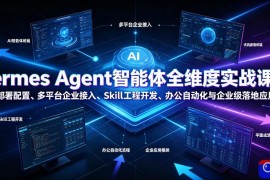 Hermes Agent智能体全维度实战课程｜从零部署配置、多平台企业接入、Skill工程开发、办公自动化与企业级落地应用教程