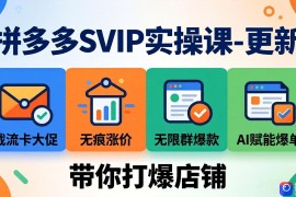 拼多多SVIP实操课-26年7月，截流卡大促 无痕涨价 无限群爆款 AI赋能爆单新玩法，带你打爆店铺