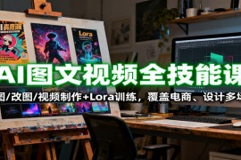 AI图文视频全技能课：生图/改图/视频制作 Lora训练，覆盖电商 、设计多场景