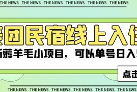 美团民宿线上入住，最新薅羊毛小项目，可以单号日入 50 