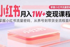 （15885期）小红书月入1W 变现课程：掌握小红书流量密码，从养号到带货全流程盈利