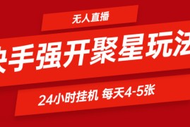 快手0粉开通聚星新玩法 挂机玩法自动规避 日赚500很轻松