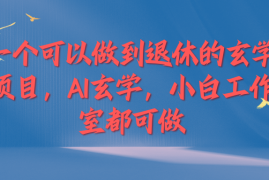 一个可以做到退休的玄学项目，AI玄学，小白工作室都可做
